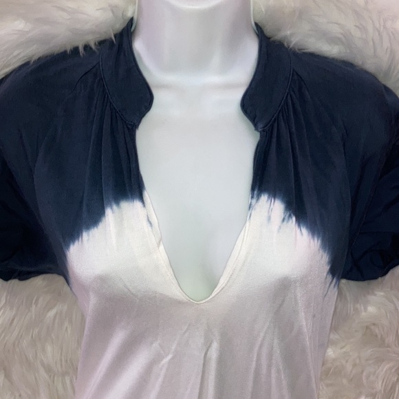 ZARA Blue White Ombre Dress Tunic Top Dress with Balloon Sleeves M - Picture 2 of 15
